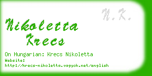 nikoletta krecs business card